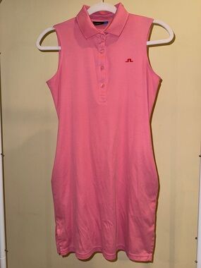 J.Lindeberg Pink Sleeveless Polo Dress with Logo